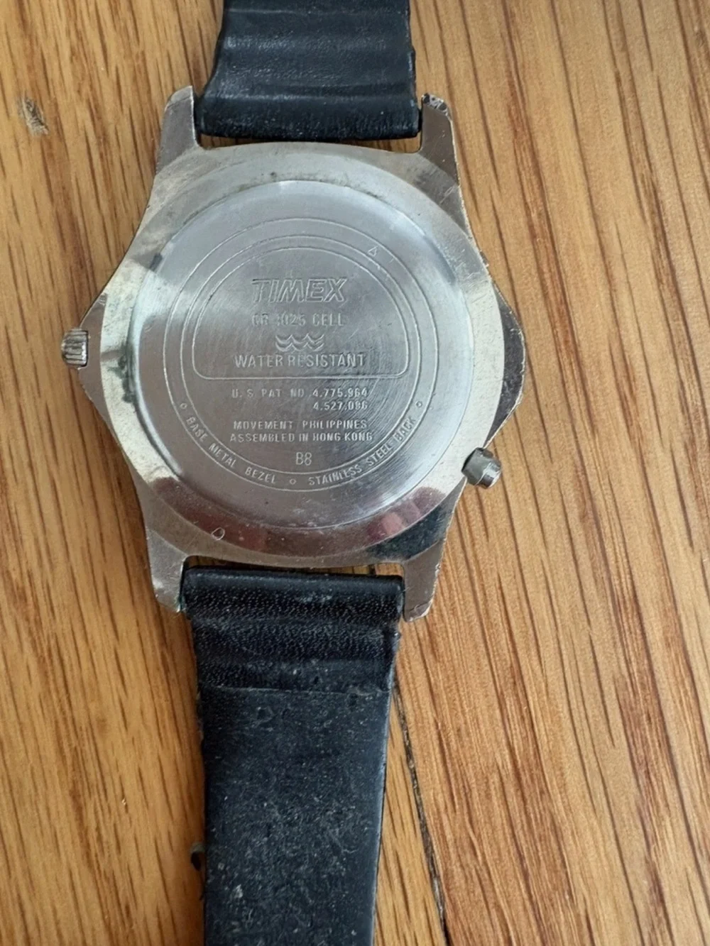 Vintage Timex Indiglo Quartz CR 1025 Cell Watch Leather Strap